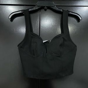 NWT Zara black corset stretchy crop top